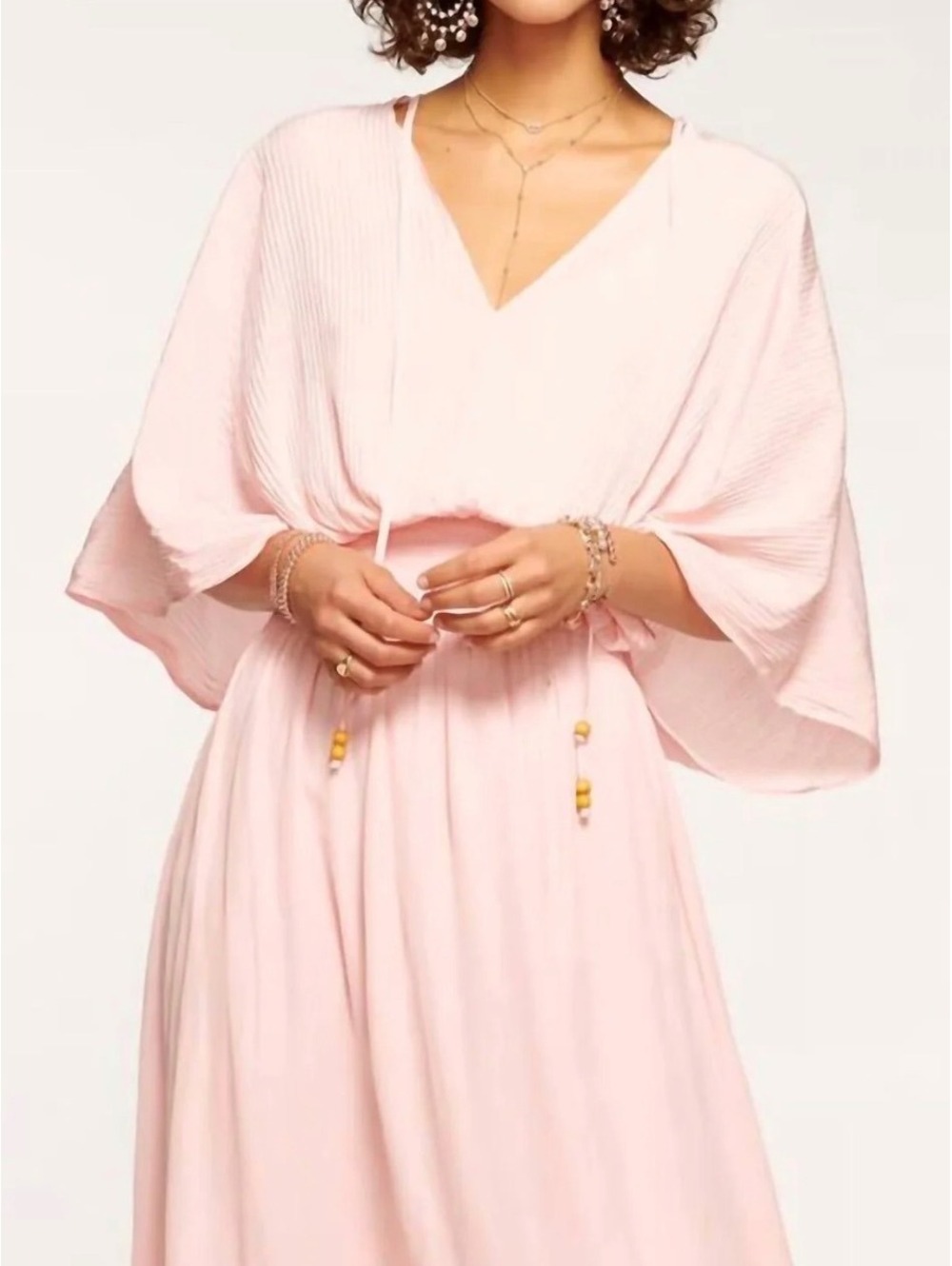Ramy Brook NWOT Harmonie Pleated Midi Dress Candy Pink Size Tag Missing Fit XS/S